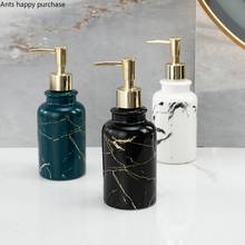 Marbling cerâmica loção garrafa acessórios do banheiro chuveiro gel shampoo subpacote vazio garrafa de sabão 2024 - compre barato