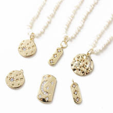 4PCS Star pattern Necklace Round Pendant Jewelry Findings Components Supplies Diy Earrings Making zircon material accessories 2024 - buy cheap