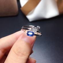 Anel de casamento com safira azul real e natural, prata esterlina 925, joias finas artesanais, anéis para dedos 2024 - compre barato