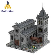 Buildmoc Medieval Church Modular Notre-Dame Building Blocks Vintage Famous Church Architecture bricks Toys For Children 2024 - buy cheap