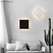 Arandela parede ao ar livre luz 8w 200mm preto branco quadrado moderno lâmpadas de parede 2024 - compre barato