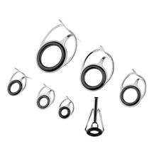 7Pcs Ceramic Ring Eyes Fishing Rod Guides   Free Double Leg Guides Tips Rings  Stainless Steel Frame 7 Sizes 2024 - buy cheap