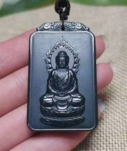 Natural A hetian jade double Hand-Carved jade Thousand-Hand Guanyin landscape black jade pendant jade necklace men pendants 2024 - buy cheap