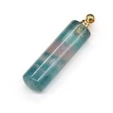 Natural Fluorites Perfume Bottle Pendant Cylindrical Essential Oil Diffuser Pendant Charms for Making Necklace Gift 12x48mm 2024 - buy cheap