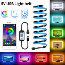 Fita de luz led colorida, 5v, usb, 2835, rgb, bluetooth 5050, flexível, fita, lâmpadas, noite, iluminação de fundo, tv 2024 - compre barato