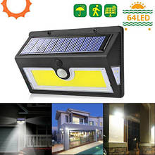 Luz de pared Solar con Sensor de movimiento, iluminación de energía Solar para jardín al aire libre, impermeable IP65, lámpara de pared LED de seguridad, 64LED COB 2024 - compra barato