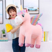 30-50cm Fantastic Glow Rainbow Wings Unicorns Plush Toy Giant Unicorn Toy Stuffed Animals Doll Fluffy Hair Fly Horse Toy for Chi 2024 - buy cheap