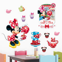 Minnie dos desenhos animados você é meu copo de chá decalques de parede quarto decoração de casa disney adesivos de parede pvc mural arte diy cartazes presentes 2024 - compre barato