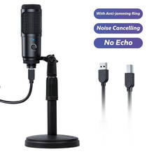 Microfone condensador cardioide para laptop, metal, usb, condensador, gravação, microfone para jogos, para windows, estúdio, gravação, voz, skype, bate-papo, podcasts 2024 - compre barato