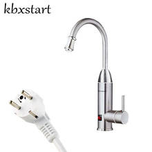 Kbxstart Stainless Steel Housing Tankless Electric Hot Water Heater Faucet Kitchen Heating Tap With LED Digital Display 3000W 2024 - buy cheap