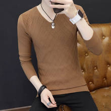 Autumn Clothes Thin Section Youth Sweater Men V-neck Shirt Slim White Sweater Autumn Casual Cotton Sweaters 2024 - buy cheap