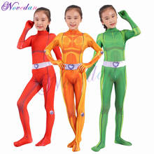 Kids Girls Totally Spies Cosplay Costume Zentai Suit Bodysuit Hero Jumpsuit Cosplay Halloween Child Kids Girls Party Costume 2024 - buy cheap