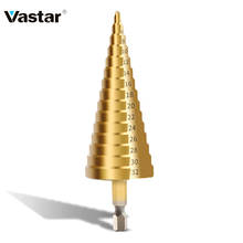 Vastar HSS Стальные титановые ступенчатые сверла, конусные инструменты, деревообрабатывающий набор сверл для дерева и металла 3-12 мм 4-12 мм 4-20 мм 3-13 мм 2024 - купить недорого