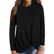 Round Neck Autumn Knitted Sweater Women Sweater Winter Top Waffle knit knit long sleeve sweater casual O-neck warm pullover 2024 - buy cheap