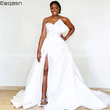 New 2021 White Prom Dresses Long African Women Split Formal Evening Party Gowns Beauty Pageant Dresses Plus Size robes de bal 2024 - buy cheap