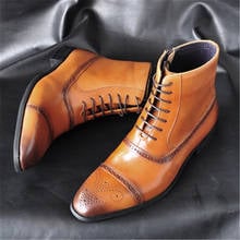 Мужские демисезонные ботильоны Мужские модельные ботинки размера плюс 47 повседневная обувь из искусственной кожи с острым носком высококачественные мужские ботинки «Челси» 2024 - купить недорого