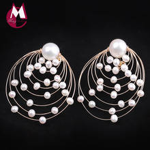 Women Drop earring Real 925 Sterling Silver Fashion Pearl Wedding Korean Dangle Earrings Jewelry valentines day gift 2020 New E9 2024 - buy cheap