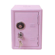 Mini caja fuerte de Metal, hucha creativa con llave, decoración segura, caja de efectivo de hierro sólido, cuatro colores opcionales 2024 - compra barato