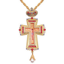 Cruz Pectoral dorada, Iglesia religiosa, sacerdote colden, crisol, regalo de bautismo, iconos religiosos 2024 - compra barato