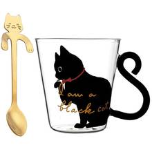 Cute Creative Cat Milk Coffee Mug Water Glass Mug Cup Tea Cup Cartoon Kitty Home Office Cup For Fruit Juice With Spoon 2024 - buy cheap