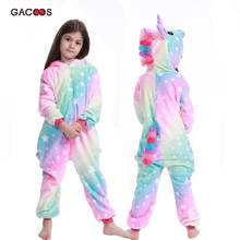 Boys Girls Star Unicorn Pajamas Animal Kigurumi For Children Flannel Jumpsuit Winter Licorne Overalls Panda Pyjamas Kids Onesies 2024 - buy cheap