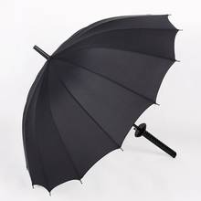 Черный зонт с УФ-защитой и длинной ручкой, модный ветрозащитный зонт в деловом стиле, зонт-Катана, дождевик BD50UU 2024 - купить недорого