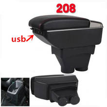 For peugeot 208 armrest box USB Charging heighten Double layer central Store content cup holder ashtray accessories 2012-2018 2024 - buy cheap