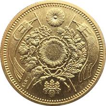 Japão 10 Yen-Meiji 25 anos cópia moeda 29.42 milímetros banhado a Ouro 2024 - compre barato