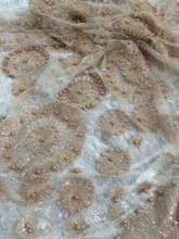 Вышитая тюль, африканская кружевная ткань, фототкань с бусинами для свадебного платья 2024 - купить недорого