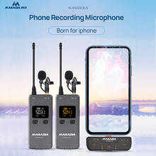 Microfone de gravação condensador mailada vloggo3l transmissor receptor lavalier mini microfone sem fio para iphone 6 7 8 x xs 11 12 2024 - compre barato