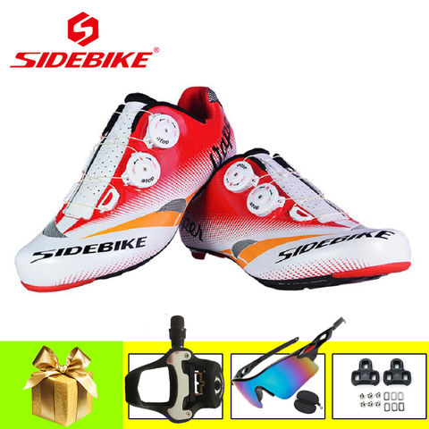 SIDEBIKE для Велосипеды кроссовки для мужчин дышащие самофиксирующиеся Сверхлегкий велосипедный спорт кроссовки с SPD-SL педали профессиональная спортивная обувь на открытом воздухе 2022 - купить недорого