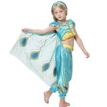 Girls Princess Jasmine Cosplay Dress Kids Belly Dance Dress Children Indian Costume Halloween Christmas Party Costumes 2024 - buy cheap