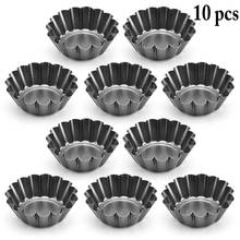 10pcs Nonstick Ripple Egg Tart Mold Flower Shape Reusable Cupcake and Muffin Baking Cup Tartlets Pans 2024 - buy cheap