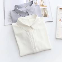 Spring and autumn new long-sleeved white shirt ladies chiffon double-collar shirt loose Korean design niche tops 2024 - buy cheap