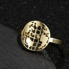 Anillo Vintage de acero inoxidable con mapa del mundo dorado para mujer, joyería gótica, regalo de boda, Halloween, 2020 2024 - compra barato