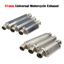 440MM Universal Motorcycle Exhaust Muffler Pipe Escape Moto DB Killer Pitbike For Pcx 125 GSR 600 750 ER6N Z800 Z750 s1000rr 2024 - buy cheap