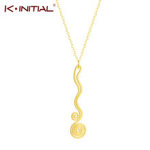 Kinitial Charm Stainless Steel Spiral Necklace For Women Geometric Swirl Choker Pendant Necklace Engagement Statement Jewelry 2024 - buy cheap