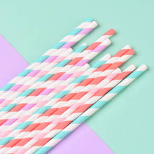 100pcs wedding paper straws colors Chevron wedding party decoration Drinking Paper Straw Wholesale Colorful stripePaper Straws 2024 - buy cheap