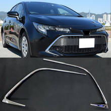 For Toyota Corolla Sport Hatchback 2019 ABS Chrome Car Front Center Grille Gird Stripe Trim  Auto Exterior Accessories 2024 - buy cheap