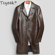 Tcyeek Genuine Leather Jacket Men Winter Autumn Clothes 2020 Fashion Man Business Jackets Long Real Sheepskin Coat Chaqueta 1703 2024 - buy cheap