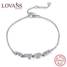 LOVANS Stylish Women Bracelet Cubic Zircon 925 Sterling Silver HOPE Alphabet Letter Charm Bracelets браслеты на руку 2024 - buy cheap