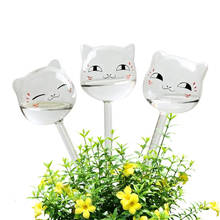 Lâmpadas de vidro transparente para gato, ferramenta de rega automática para plantas de vidro em forma de gato 2024 - compre barato