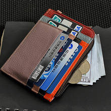 New Women Genuine Leather Coin Purse Coloful Leather Women's Credit Card Holder Female Cowhide Leather Zipper Wallet 2024 - buy cheap