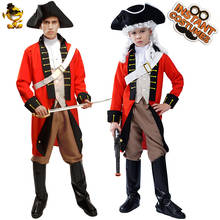 Menino dos homens traje de napoleão redcoat outfits cosplay crianças halloween traje role play purim adulto traje 2024 - compre barato