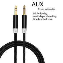 Cable de Audio trenzado AUX, conector de Audio de 3,5mm, Cable de línea de altavoz para iPhone, Samsung, Conector de Audio para auriculares de coche, Cable de altavoz 2024 - compra barato