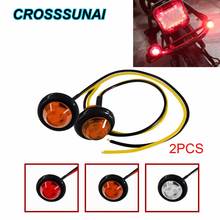 2pcs Mini Amber 3/4" Round Side 3 LED Marker Trailer Car Bullet Light Waterproof Truck Side Turn Signal Lights Indicator Lamps 2024 - buy cheap