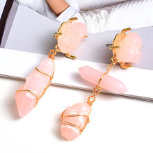 New Arrival Pink Stone Long Earrings High-quality Fashion Trend Drop Earring Jewelry Wholesale Accessories For Women 2022 - buy cheap