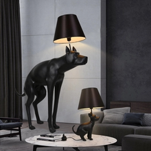 Abajur-Lámpara moderna de escritorio para perro, accesorio negro de mesa de estudio, Animal nórdico, 110V, 240V 2024 - compra barato