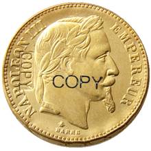 França 20 Franc 1866B Banhado A Ouro Copiar Coin 2024 - compre barato