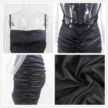 Женское атласное платье на тонких бретелях Feditch, черное облегающее платье с открытой спиной для ночного клуба, Повседневные Вечерние платья на лето 2024 - купить недорого
